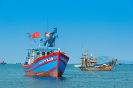 Unterwegs in der Dai-Mündung in Hoi An, da wo der 'Sông Thu Bồn' ins Südchinesische Meer fliesst.
