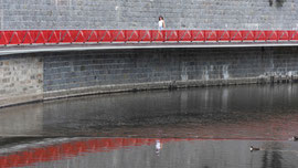 Fussgängersteg an der Teplá in Karlsbad