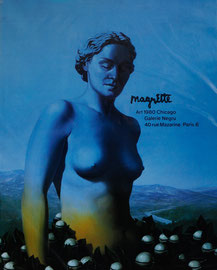 KP70,   MAGRITTE, Plakat der Galerie Negru, Paris zur ART Chicago 1980, Farboffsetlitho 62 x 49,5 cm =57EUR