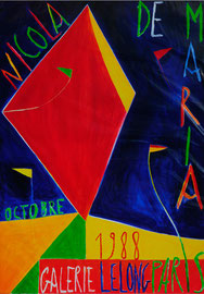 KP 66,   Nicola de Maria, Ausstellungsplakat der Galerie Lelong 1988; 70 x 50 cm = 47EUR