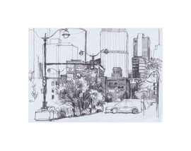 Chicago Drawing_49, 2025, Bleistift auf Papier, 14,8 x 21 cm