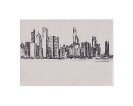 Chicago Drawing_47, 2025, Bleistift auf Papier, 14,8 x 20,8 cm