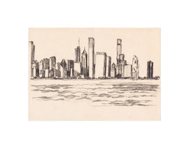 Chicago Drawing_57, 2025, Bleistift auf Papier, 14,8 x 21 cm