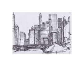 Chicago Drawing_45, 2025, Bleistift auf Papier, 14,8 x 21 cm