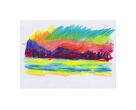 ohne Titel, 2022, Ölkreide auf Papier, 14,7 x 20,7 cm