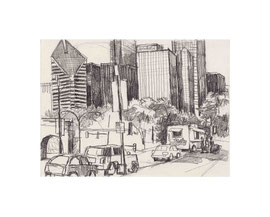 Chicago Drawing_32, 2025, Bleistift auf Papier, 15 x 20,7 cm