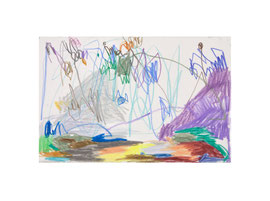 Papillon_15, 2026, Farbstift auf Karton, 11,5 x 17,5 cm