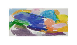 Papillon_11, 2026, Farbstift + Ölpastell auf Karton, 11,5 x 24,5 cm