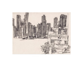 Chicago Drawing_60, 2025, Bleistift auf Papier, 14,8 x 20,6 cm