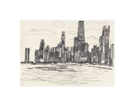 Chicago_29, 2025, Bleistift auf Papier, 14,7 x 20,8 cm