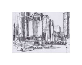 Chicago Drawing_48, 2025, Bleistift auf Papier, 14,8 x 21 cm