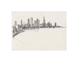 Chicago Drawing_59, 2025, Bleistift auf Papier, 15 x 21 cm
