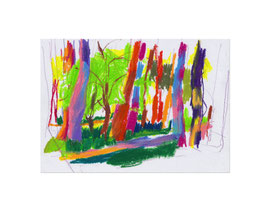 ohne Titel, 2022, Ölkreide auf Papier, 14,7 x 20,7 cm