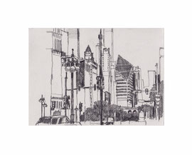 Chicago Drawing_62, 2025, Bleistift auf Papier, 14,9 x 20,8 cm