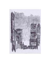 Chicago_18, 2025, Bleistift auf Papier, 21 x 14,8 cm