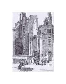 Chicago_9, 2025, Bleistift auf Papier, 21 x 14,8 cm