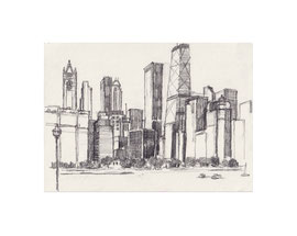 Chicago_30, 2025, Bleistift auf Papier, 14,9 x 20,8 cm