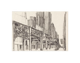 Chicago Drawing_58, 2025, Bleistift auf Papier, 14,8 x 21 cm