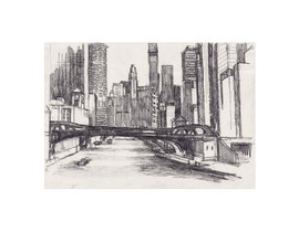 Chicago Drawing_34, 2025, Bleistift auf Papier, 14,5 x 20,9 cm