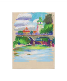ohne Titel, 2022, Ölkreide auf Papier, 21,6 x 17 cm