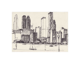 Chicago_28, 2025, Bleistift auf Papier, 14,8 x 20,8 cm