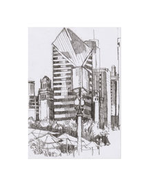 Chicago_7, 2025, Bleistift auf Papier, 21 x 14,8 cm