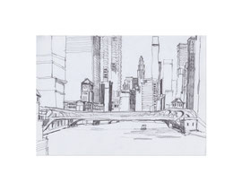 Chicago Drawing_44, 2025, Bleistift auf Papier, 14,8 x 21 cm