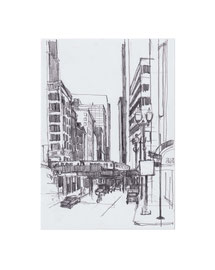 Chicago_12, 2025, Bleistift auf Papier, 21 x 14,8 cm