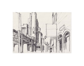 Chicago Drawing_61, 2025, Bleistift auf Papier, 14,8 x 21 cm