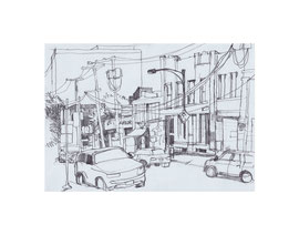 Chicago Drawing_42, 2025, Bleistift auf Papier, 14,8 x 21 cm