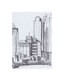 Chicago_8, 2025, Bleistift auf Papier, 21 x 14,8 cm