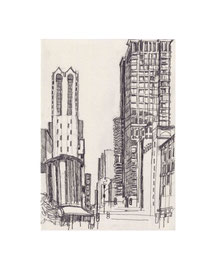 Chicago_2, 2025, Bleistift auf Papier, 21 x 14,8 cm
