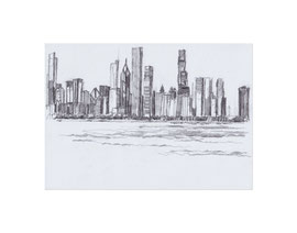 Chicago Drawing_46, 2025, Bleistift auf Papier, 14,8 x 21 cm