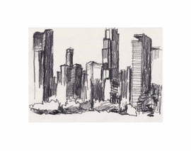 Chicago Drawing_51, 2025, Bleistift auf Papier, 14,8 x 21 cm