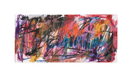 Papillon_2, 2026, Farbstift + Ölpastell auf Karton, 11,5 x 24,5 cm