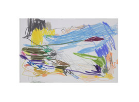 Papillon_14, 2026, Farbstift auf Karton, 11,5 x 17,5 cm