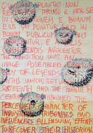 Untitled (pufferfish), 200x140 cm, mixed media on canvas, 2013