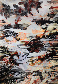 Black water dark clouds, mixed media on canvas, 200x140cm, 2015