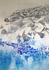 Pied piper 200x140cm, mixed media on canvas, 2012