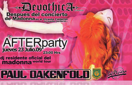 PAUL OAKENFOLD AFTER PARTY JUEVES 23 JULIO.09