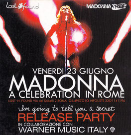 VENERDI 23 GIUGNO MADONNA A CELEBRATION IN ROME