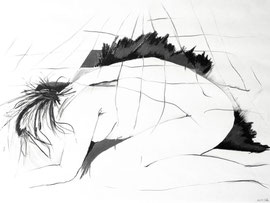 Ruhe, 60 x 80 cm, 50 x 70 cm, Mischtechnik auf Papier, 1994