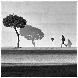 Walk in LA /noir et blanc digital 