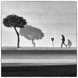 Walk in LA /noir et blanc digital 