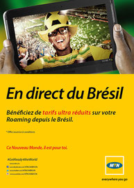 Campagne: Roaming brazil, Directeur artistique: Bibi benzo, Photographe: Zacharie Ngnogue, Agence: MW DDB, Client: MTN CAMEROON