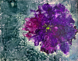 【Purple Rain】Mixed Media on canvas, 22×27cm 2021
