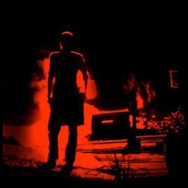 Wie Feuer (Sonnenuntergang in Laos)