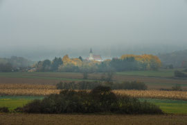 Blick auf die Fuglauer Kirche (Waldviertel)