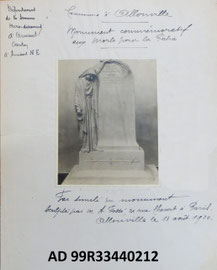 ALLONVILLE (Maquette A. FOSSE ;  Archives dép. de la Somme)