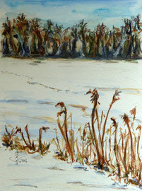 See im Winter, Aquarell, 24x32, 2012